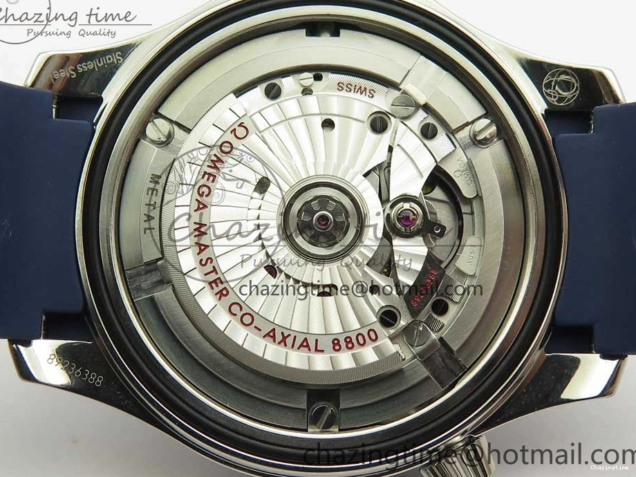 0321 Lightweight 2018 Seamaster Diver 300M VSF 1:1 Best Edition Blue Ceramic Blue Dial on Blue Rubber Strap A8800 V2 (Black Balance Wheel) 7961